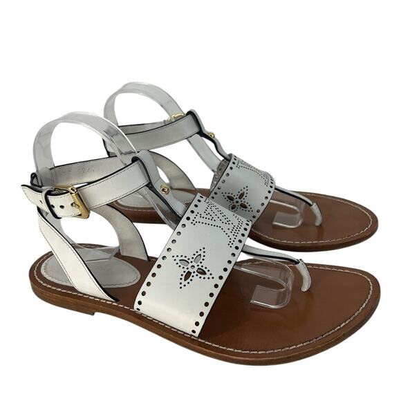 Louis Vuitton Horizon Perforated Leather Flat Sandals in White - Picture 6 of 16